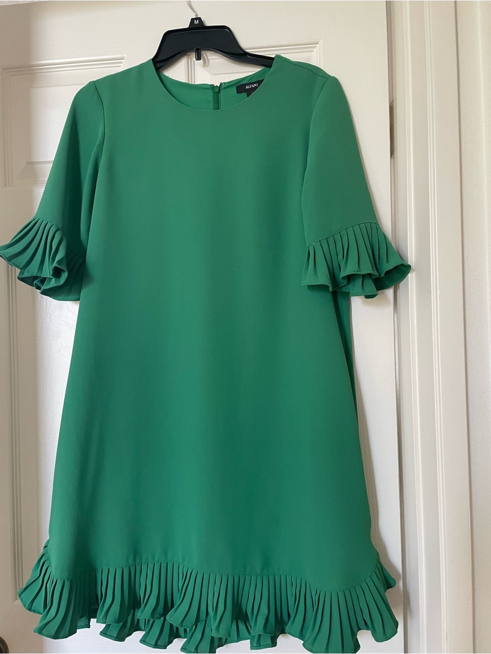 Alfani Emerald Green Ruffle Hem Shift Dress
